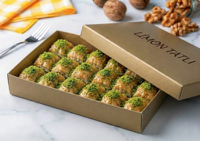 Kat Kat Emek İçeren 1 kg Fıstıklı Baklava