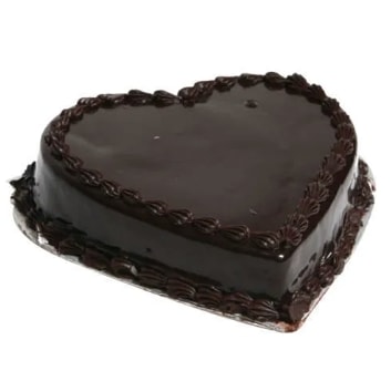 Nemli Dokulu 4-5 Kişilik Çikolatalı Kalp Pasta